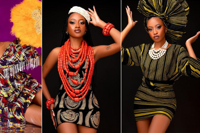 A collage containing three images of TikToker Kayet Orwa