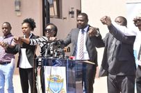 KMPDU Secretary General, Dr. Davji Bhimji Atellah addressing a media briefing