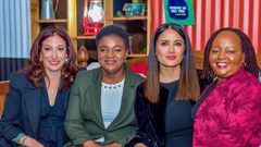 From left: Jessica Posner Odede, Minister of Health Susan Nakhumicha Wafula, Salma Hayek and Anne Waiguru.