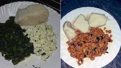 Ugali and eggs