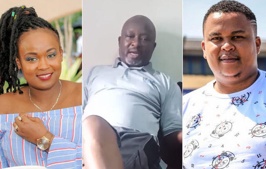 A collage of Sharon Njeri, her father Albert Mwangi and husband DJ Brownskin