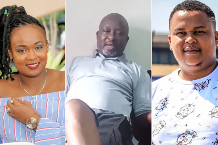 A collage of Sharon Njeri, her father Albert Mwangi and husband DJ Brownskin