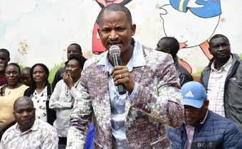Embakasi East MP Babu Owino during a visit to Kihiumbuini Primary School in Westlands on July 14, 2023