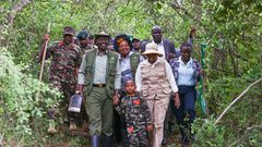 President William Ruto and First Lady Rachael Ruto leading the national tree planting day in Murang'a County on May 10, 2024