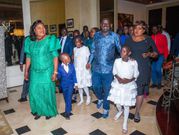 Raila Odinga, wife Ida Odinga and their grandchildren