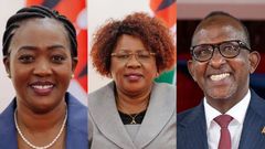 A collage image of CS nominees Soipan Tuya, Alice Wahome and Aden Duale
