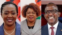 A collage image of CS nominees Soipan Tuya, Alice Wahome and Aden Duale