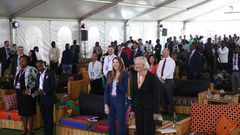 US Ambassador Meg Whitman with UK High Commissioner Jane Marriot during the groundbreaking of a new data centre in Nairobi