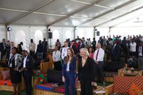 US Ambassador Meg Whitman with UK High Commissioner Jane Marriot during the groundbreaking of a new data centre in Nairobi