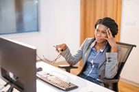 A woman in the office
