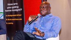 KBL MD Marc Ochiti during EABL media day. He briefed on the effects of high taxation and inflation of the dollar and high import prices on consumers and collection of excise duty by government.