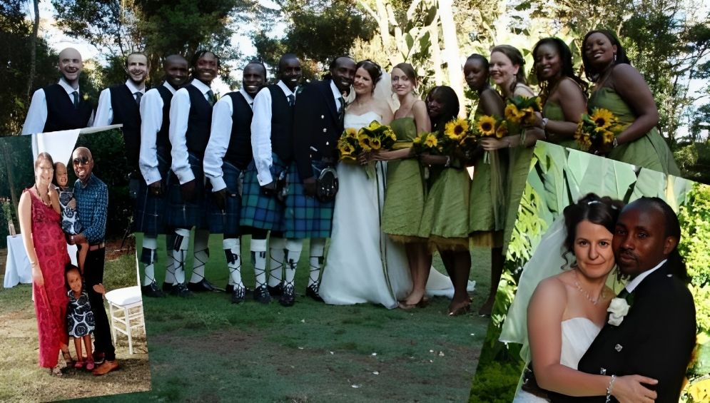 Photos of DJ Moz with Debz and other guests on their wedding day