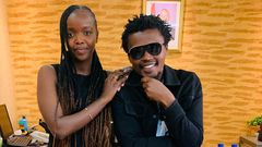 Chipukeezy and Yvy Chelimo pose for a photo