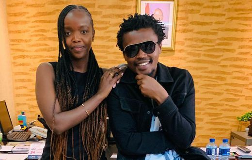 Chipukeezy and Yvy Chelimo pose for a photo