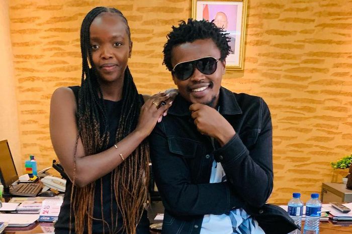 Chipukeezy and Yvy Chelimo pose for a photo