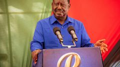 Azimio leader Raila Odinga during a press briefing in Nairobi on December 6, 2023