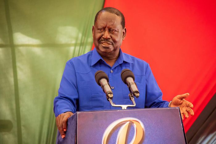 Azimio leader Raila Odinga during a press briefing in Nairobi on December 6, 2023