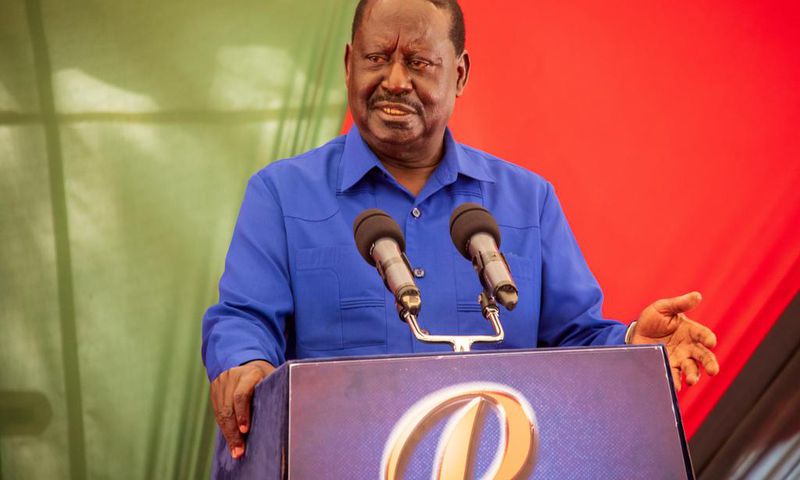 Azimio leader Raila Odinga during a press briefing in Nairobi on December 6, 2023