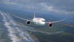 Kenya Airways plane mid air.