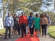 President William Ruto with women governors at the National Executive retreat in Naivasha in February 2024