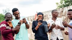Young people using technology