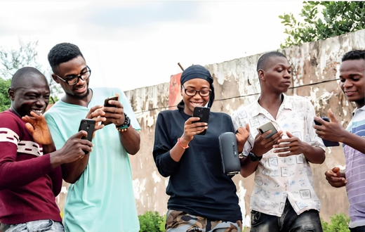 Young people using technology