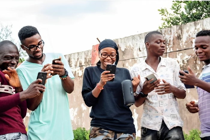 Young people using technology