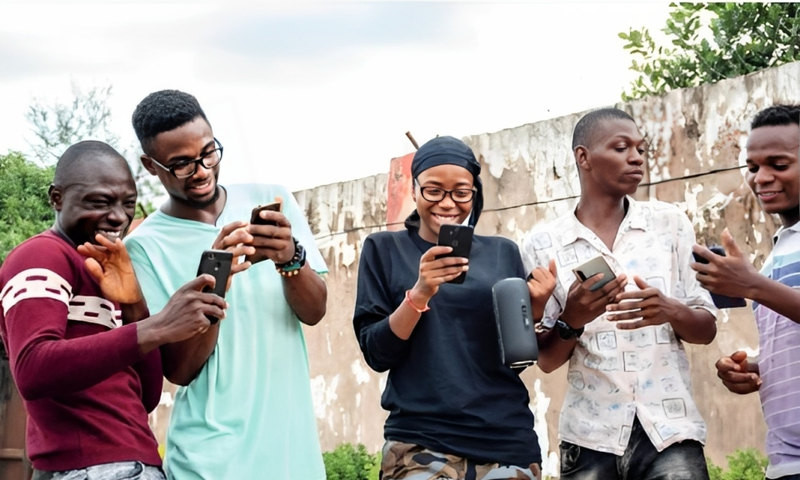 Young people using technology