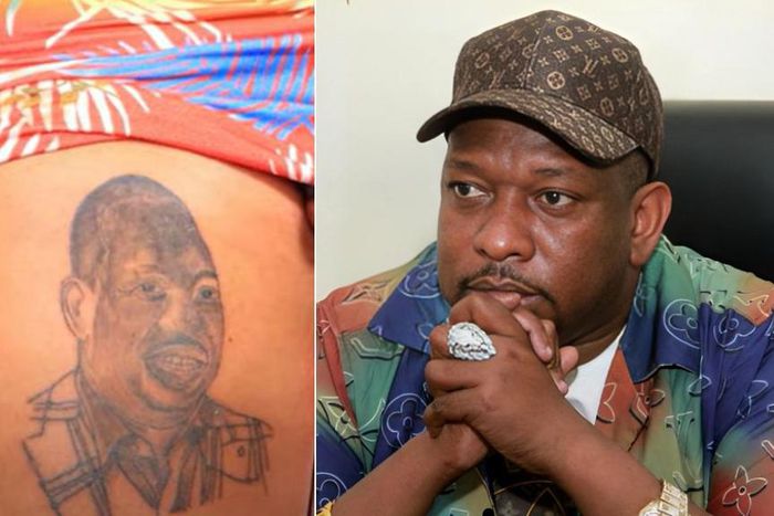From left: Maryanne Njoku' tattooed thighs & Mike Sonko