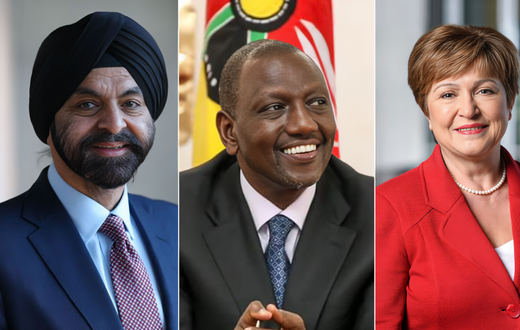 A collage of World Bank President Ajay Banga and IMF Managing Director Kristalina Georgieva