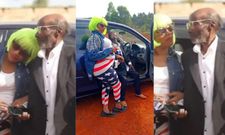 A collage image of socialite, Manzi wa Kibera and her new bae aged 65