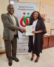 Charlene Ruto with a Kenya Tissue and Transplant Authority official
