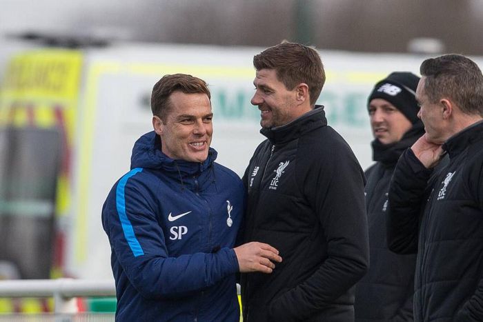 Steven Gerrard  and Scott Parker during a match between both their sides.