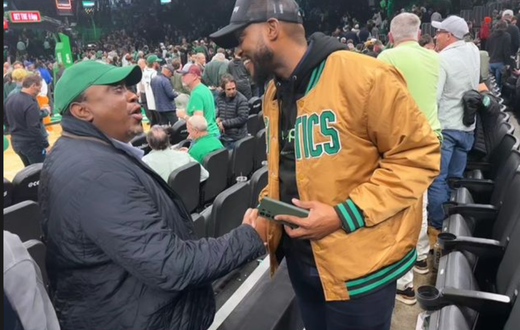 President Uhuru Kenyatta was seen at a Boston Celtics game,