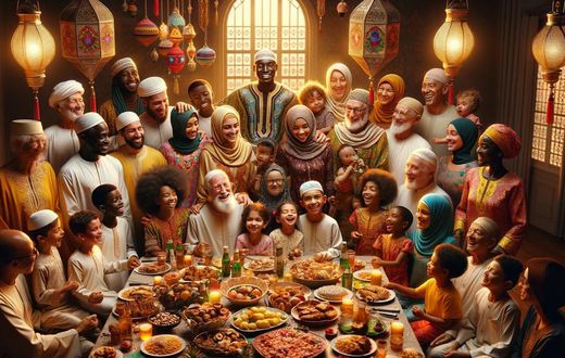 An AI-generated image of a family enjoying Eid ul-Fitr celebrations