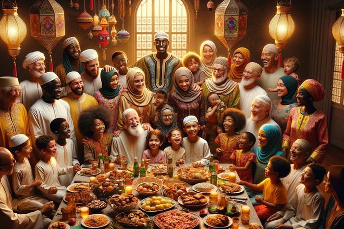 An AI-generated image of a family enjoying Eid ul-Fitr celebrations