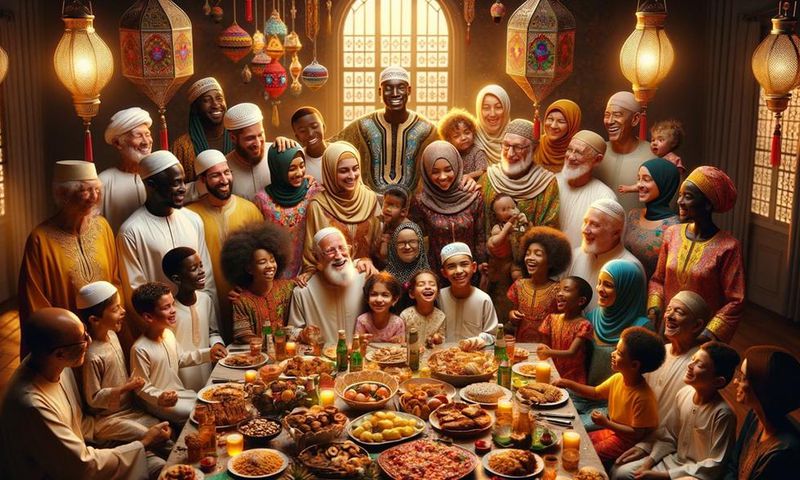 An AI-generated image of a family enjoying Eid ul-Fitr celebrations