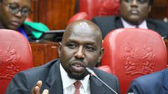 Roads CS Kipchumba Murkomen meeting the National Assembly Departmental Committee on Finance and National Planning
