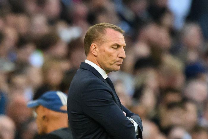 Leicester City Manager Brendan Rodgers during the match against Tottenham on September 17, 2022.