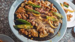 Meats and okra on griller [Image Credit: FOX]