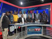 Francis Gachuri sorrounded by family, MPs and colleagues during his last show on Inooro TV