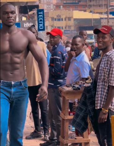 Fitness coach strolling in Kampala