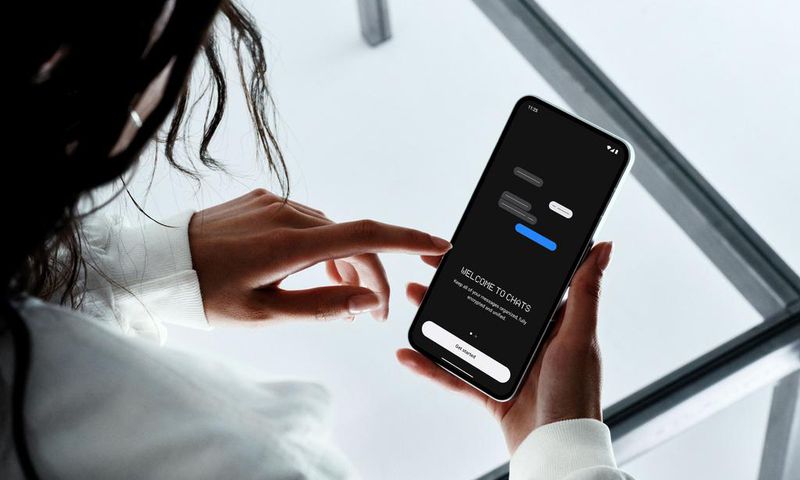 An image of Nothing's messaging app for the Phone 2 that gives access to iMessage's famous blue texting bubbles.Nothing