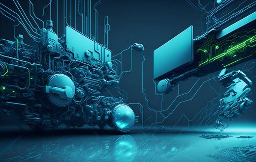 Digital AI generated modern futuristic technology