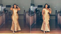 Maureen Waititu rocked a gold dress on 14, 2 2024