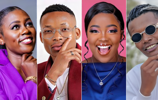 A collage of Akothee, Otile Brown, Jackie Matubia and Tyler Mbaya