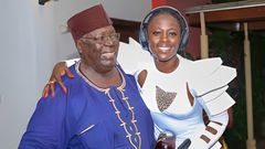 Singer Akothee & her father on her wedding day