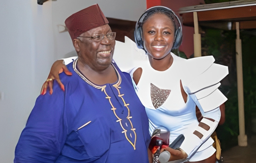Singer Akothee & her father on her wedding day