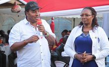 Ferdinand Waititu with his wife, Susan Ndungu
