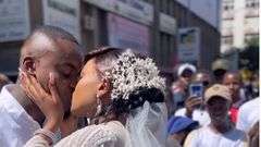 A couple, Angie Chege and Sanja Nyamwega ties the knot on the streets of Nairobi ( Angie Chege Instagram)